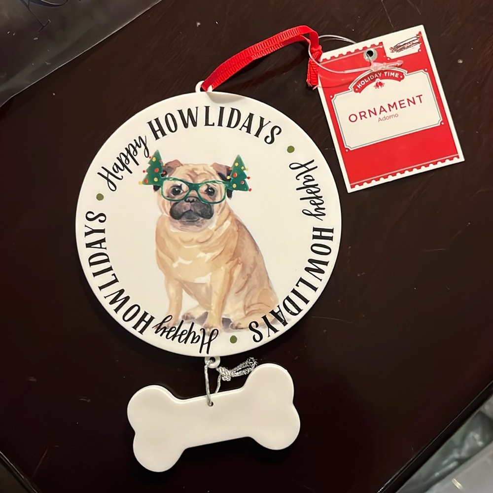 Pug Christmas ornament